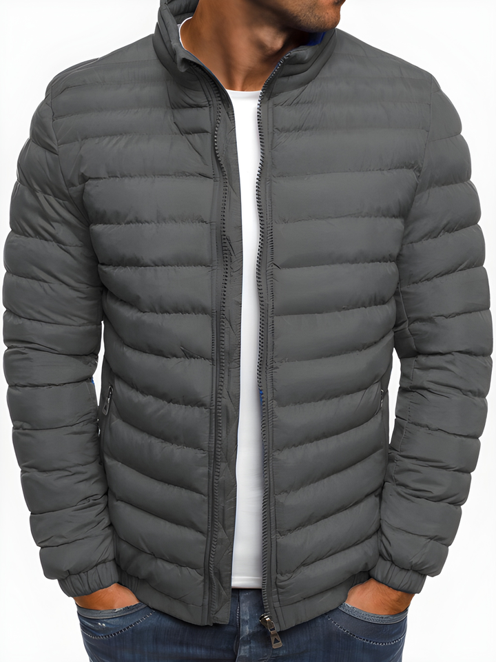 Winterjacke Herren | Stehkragen | Leichte Wattierte Jacke