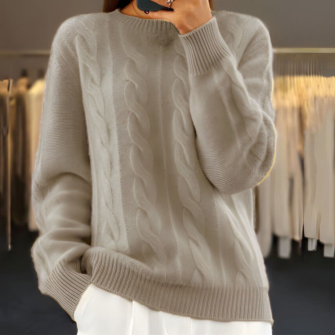 Damen Pullover | Strickpullover Winter | Rundhals