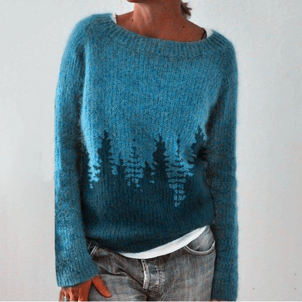 Damen Pullover | Retro Strickmuster | Winterlook
