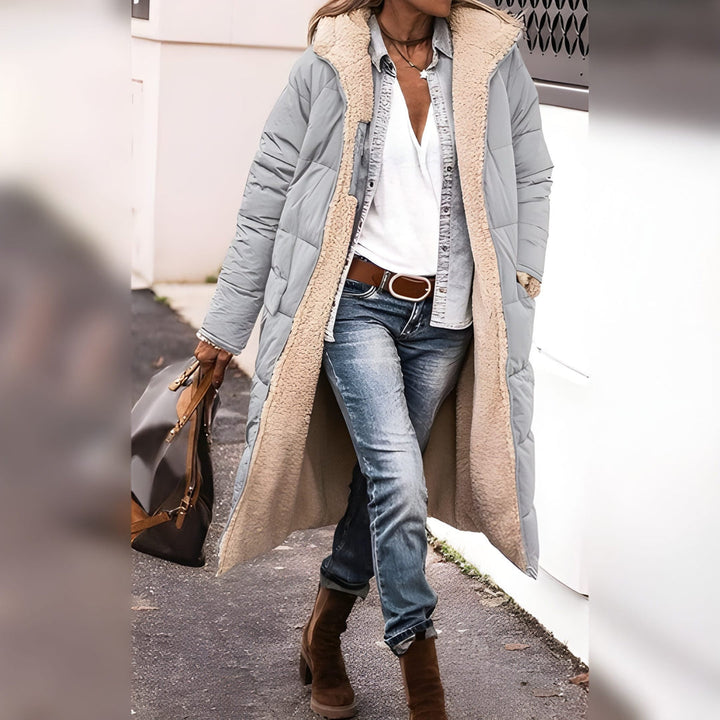 Damen Winterjacke | Langer Mantel | Warm Gefüttert