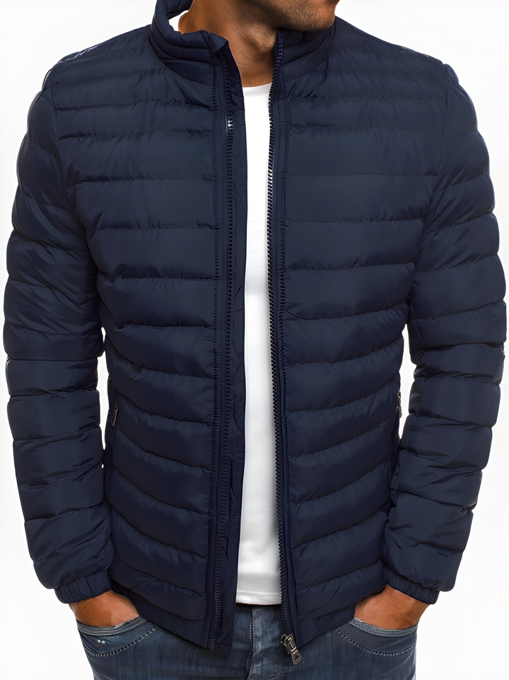 Winterjacke Herren | Stehkragen | Leichte Wattierte Jacke