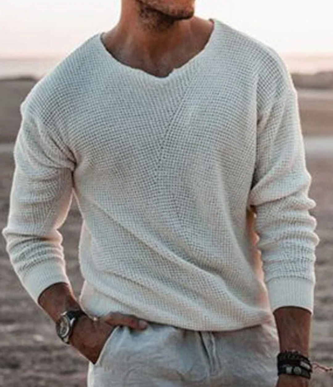 Strickpullover Herren | V-Ausschnitt & Lockerer Sitz | Casual Look