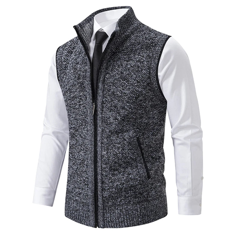 Herren Cardigan | Klassisch Gestrickt | Pullover Mit Reißverschluss