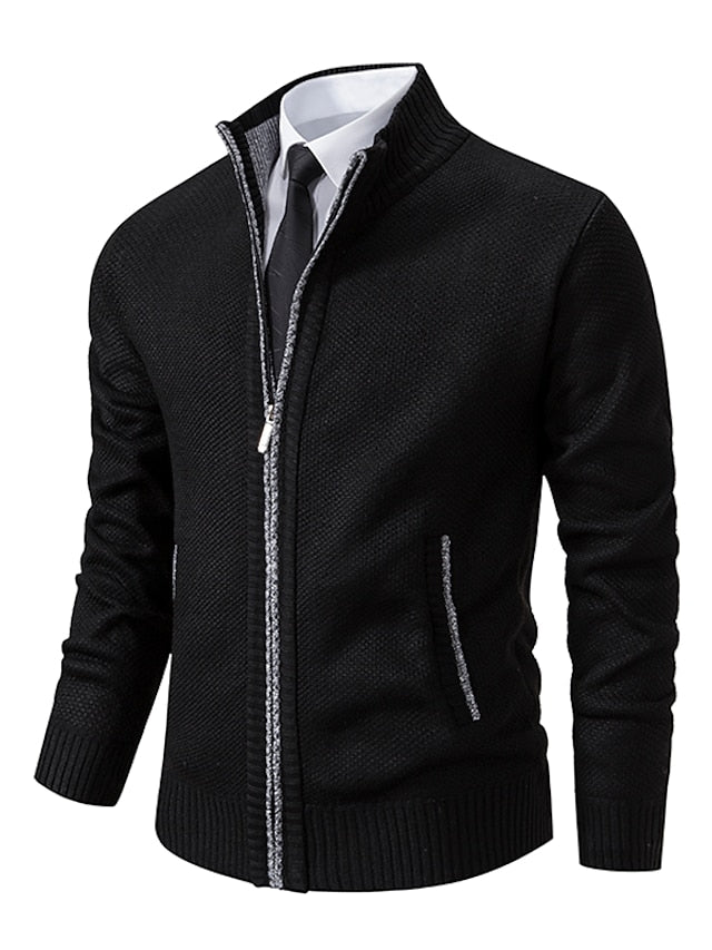 Herren Cardigan | Strickjacke mit Reißverschluss | Elegant