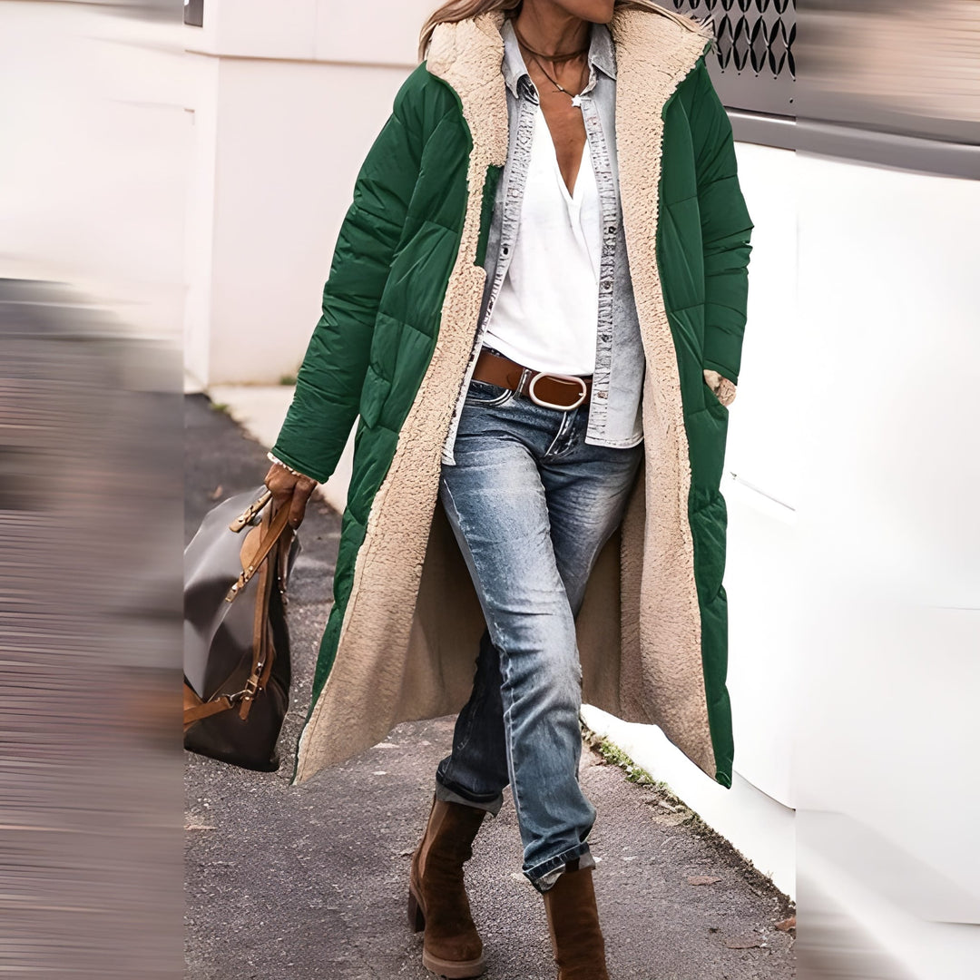 Damen Winterjacke | Langer Mantel | Warm Gefüttert