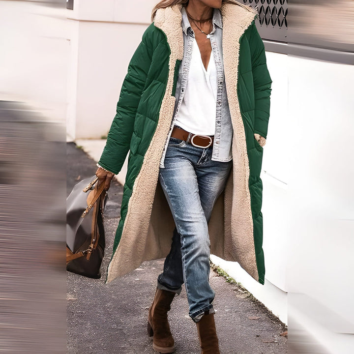 Damen Winterjacke | Langer Mantel | Warm Gefüttert