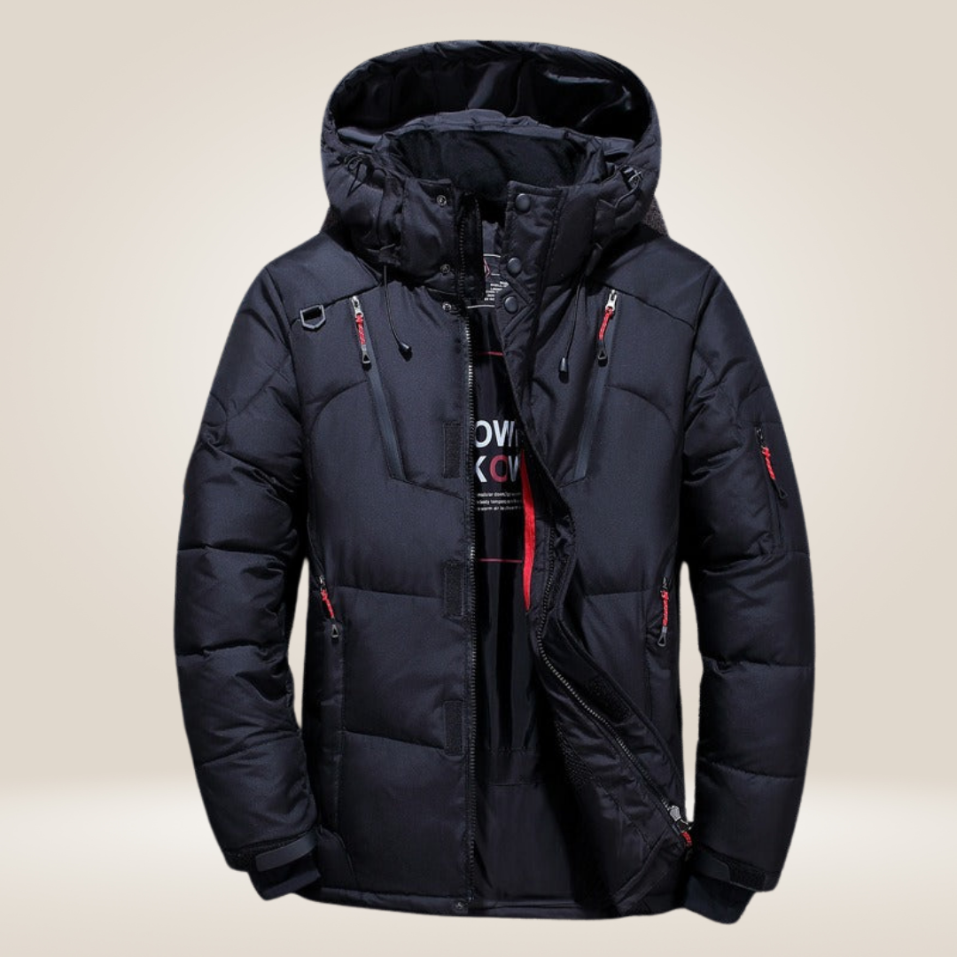 Winterjacke Herren | Wattiertes Design | Kapuzenjacke
