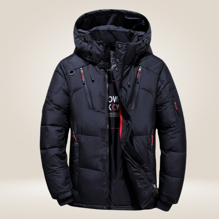 Winterjacke Herren | Wattiertes Design | Kapuzenjacke