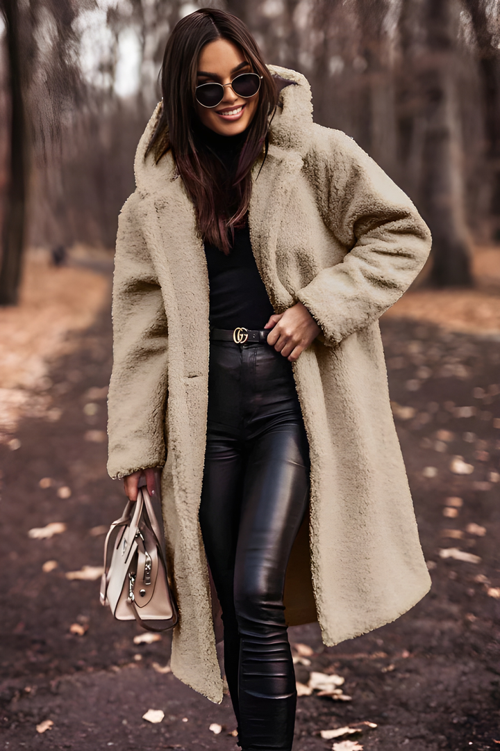 Damenmantel | Langer Kapuzenmantel | Warm